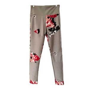 Better Sports Performance BSP Womens Size L Stretch Moto Leggings Floral Workout